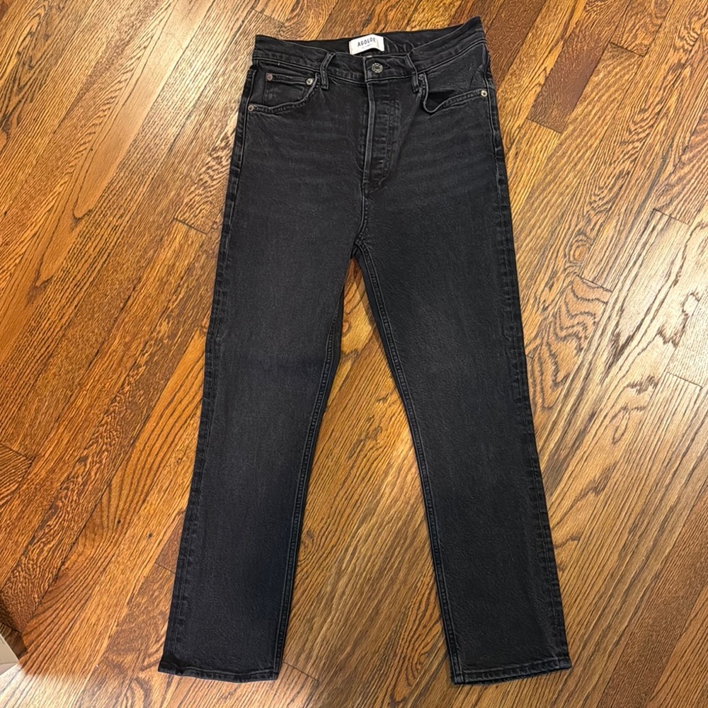 AGOLDE Riley crop in black jean, Size 26